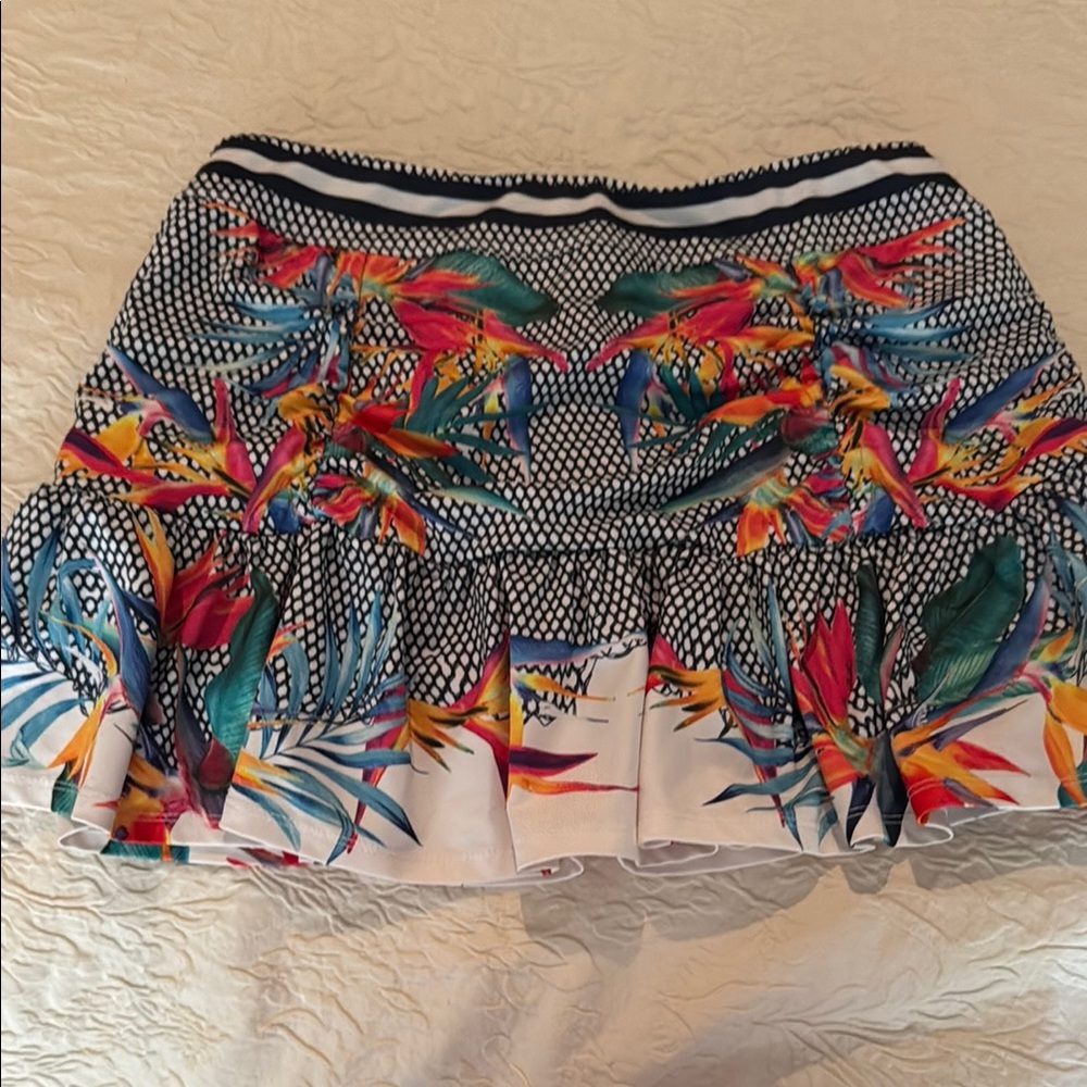 Lucky in Love Red and Orange Bubble Mini Skirt